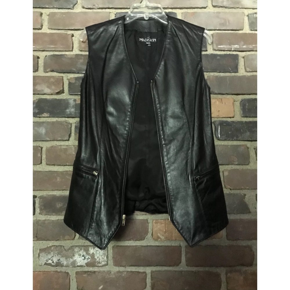 MADISKIN Black Leather VEST USA MADE Size XS